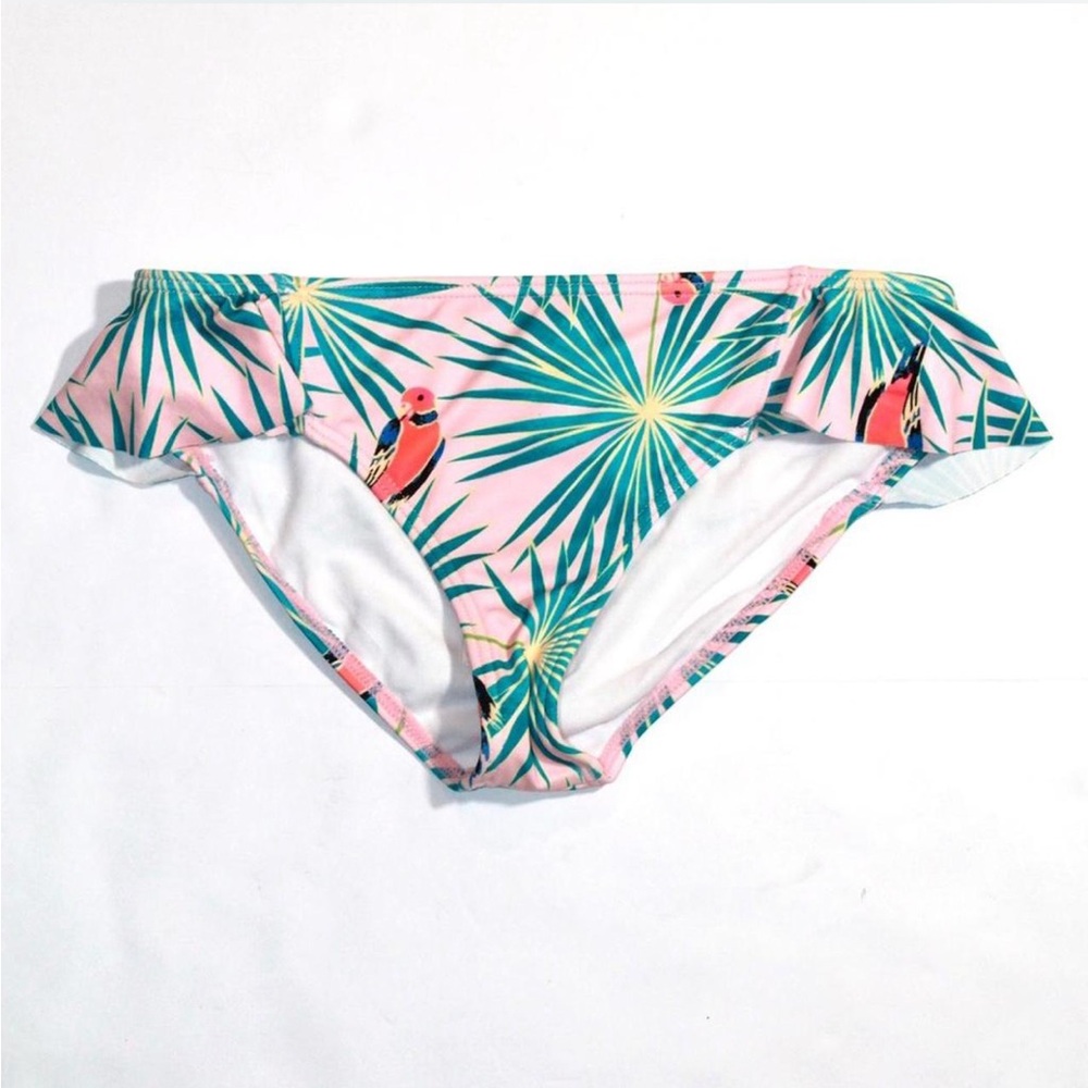 Billabong Girls Pink Tropical Palm Print Swim Bottoms